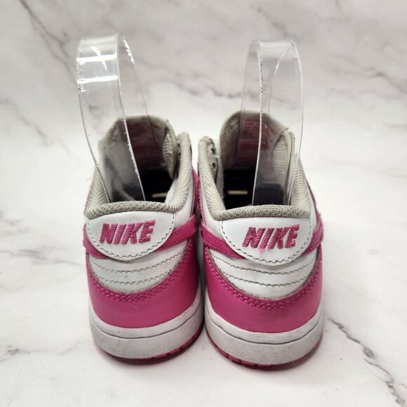Nike Dunk Low Pink White Sneakers Low-Top Shoes FB9108-102 Girls Youth 1 - Picture 4 of 10